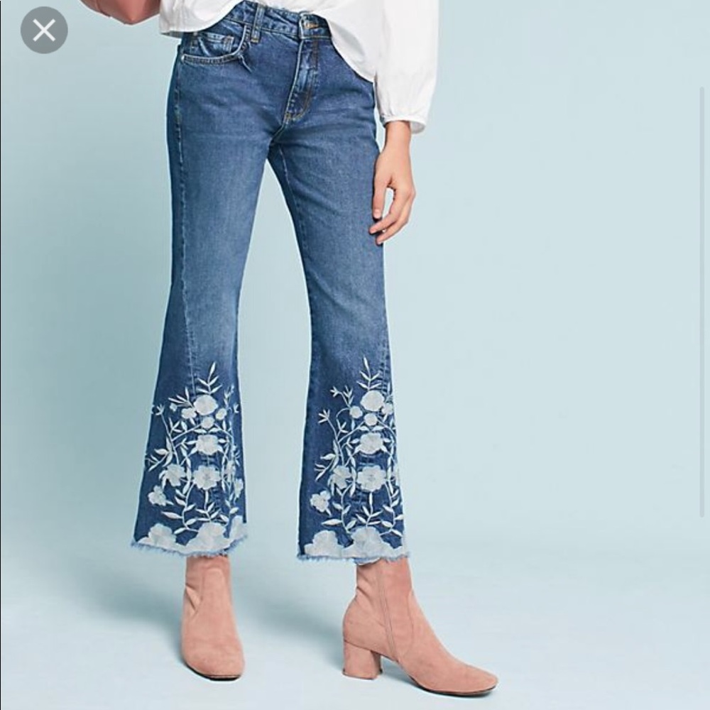 Anthropologie Pilcro Embroidered Jeans